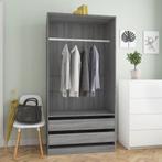 vidaXL Kledingkast 100x50x200 cm bewerkt hout grijs sonoma, Verzenden, Nieuw