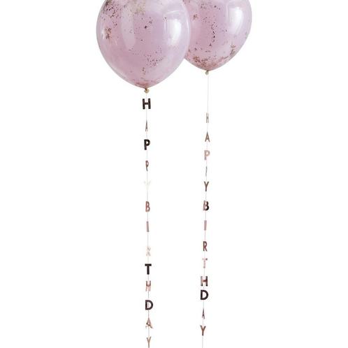 Rose Gouden Happy Birthday Ballonnenslinger 1m, Hobby & Loisirs créatifs, Articles de fête, Envoi