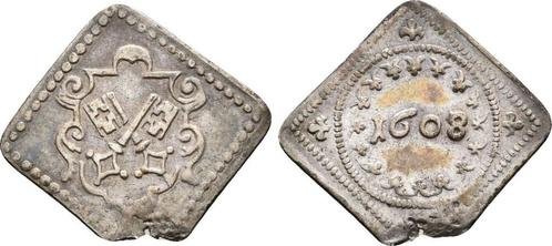 Klippenfoermige zilver medaille auf das neue Jahr 1608 Re..., Postzegels en Munten, Munten | Europa | Niet-Euromunten, België