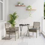 vidaXL Tuin Bistro Set 3 pcs Grijs poly rattan, Tuin en Terras, Verzenden, Nieuw