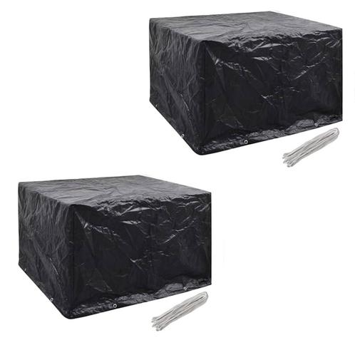vidaXL Tuinmeubelhoezen poly rattan 2 st 4-persoons 113x113, Tuin en Terras, Tuinmeubel-accessoires, Nieuw, Verzenden