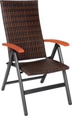 Tweedekans | Wicker tuinstoel Canberra opklapbaar - bruin, Tuin en Terras, Ophalen of Verzenden, Nieuw