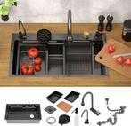 ML-Design spoelbak RVS 80x46 cm antraciet, multifunctionele, Huis en Inrichting, Verzenden, Nieuw