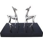 sculptuur, Pareja de Cérvidos - 22 cm - .925 zilver, Antiek en Kunst, Antiek | Zilver en Goud