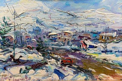 Nicola Canzanella (1929-2014) - Paesaggio innevato, Antiek en Kunst, Kunst | Schilderijen | Klassiek