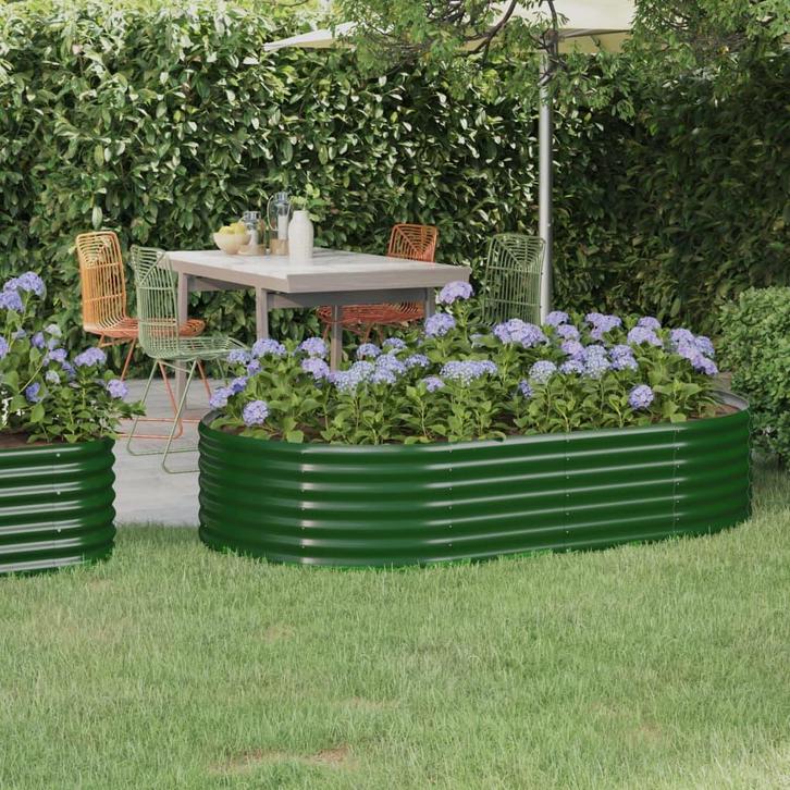 vidaXL Plantenbak 175x100x36 cm gegalvaniseerd staal groen, Tuin en Terras, Bloempotten, Nieuw, Verzenden