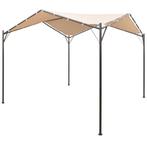 vidaXL Prieel 4x4 m staal beige, Tuin en Terras, Partytenten, Verzenden, Nieuw