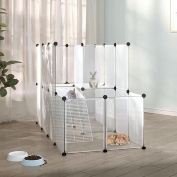 vidaXL Dierenhok klein 142x74x93 cm polypropeen en staal, Verzenden