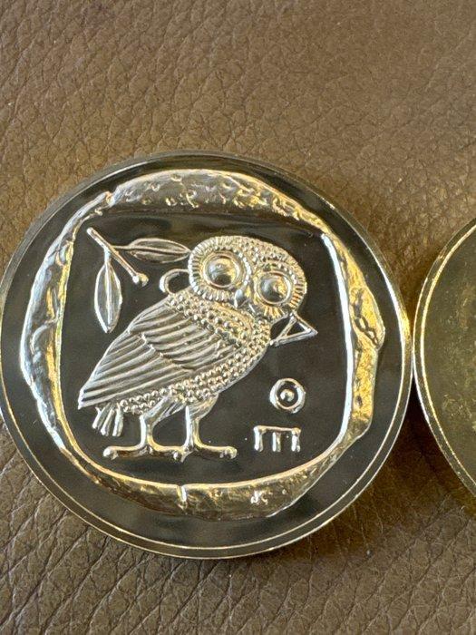 wereld. Medal Franklin Mint - Amazon, and Owl 2 x 80g, Postzegels en Munten, Munten | Europa | Niet-Euromunten
