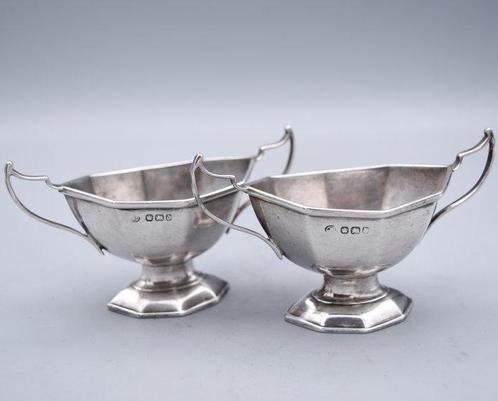 Joseph Round & Son Ltd. - Zoutvat (2) - .925 zilver, Antiek en Kunst, Antiek | Zilver en Goud