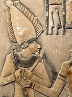 sculptuur, Egyptian art Osiris, Isis, and Horus. decorative, Antiek en Kunst