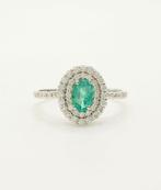 Zonder minimumprijs - Ring - 14 karaat Witgoud Smaragd -