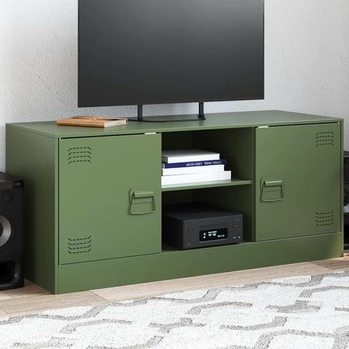 vidaXL Tv-meubel 99x39x44 cm staal olijfgroen, Huis en Inrichting, Kasten |Televisiemeubels, Nieuw, Verzenden