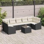 vidaXL Tuinbank Set met kussen 8 pcs Zwart, Crème 55 x 55 x, Verzenden, Nieuw