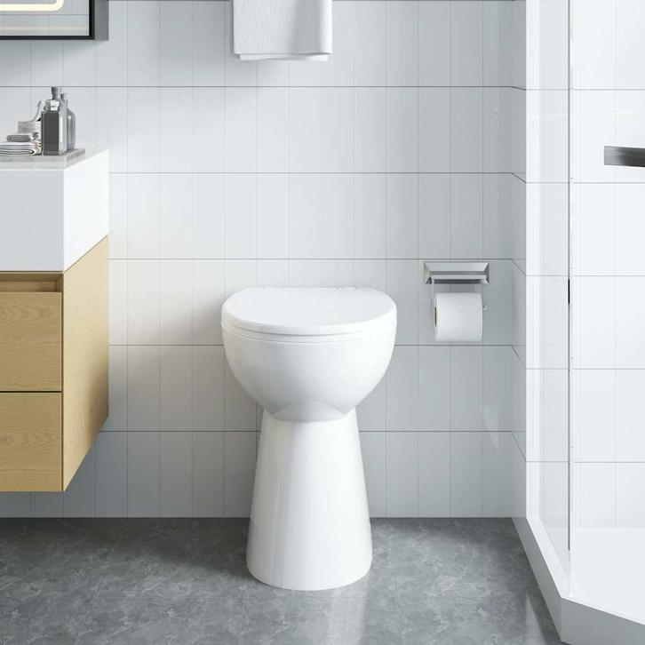 vidaXL Randloos Toilet 7 cm extra hoogte soft-close keramiek, Doe-het-zelf en Bouw, Sanitair, Nieuw, Verzenden