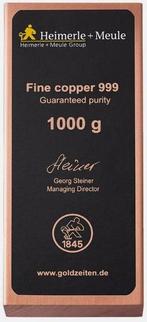 1 kilogram koper - .999 - Heimerle & Meule - Duitsland.