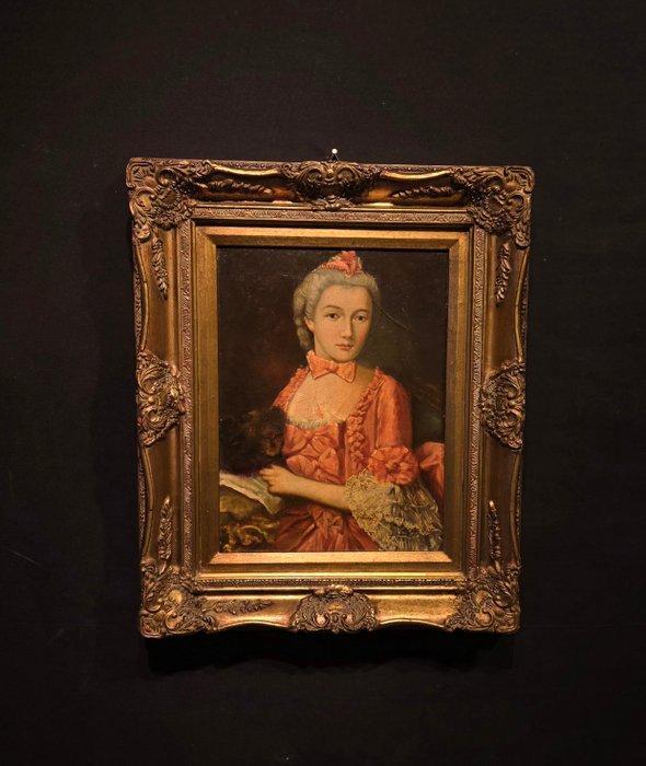 Franse school (XX) - Ritratto di dama aristocratica, Antiek en Kunst, Kunst | Schilderijen | Klassiek