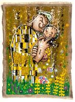 Elisée Skayzoo - Le baiser, Klimt Popeye olive, Antiek en Kunst