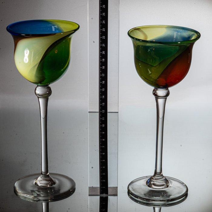 Udo Edelmann - Pot (2) - Twee kunstzinnige sierbekers -, Antiek en Kunst, Antiek | Glaswerk en Kristal