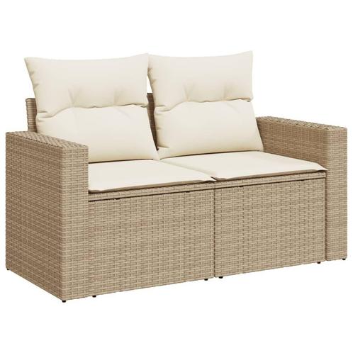 Poly Rattan Tuinbank 2-Zits Beige | Tweede Kansje | Top D..., Tuin en Terras, Tuinbanken, Nieuw, Rotan, Verzenden