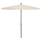 vidaXL Parasol met paal 210x140 cm zandkleurig, Verzenden
