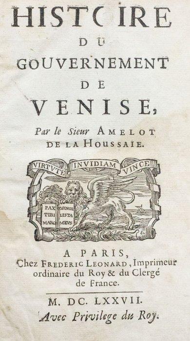 de la Houssaye - Gouvernement de Venise - 1677, Antiquités & Art, Antiquités | Livres & Manuscrits