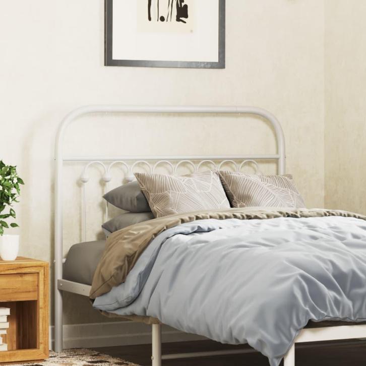 vidaXL Hoofdbord 100 cm metaal wit, Huis en Inrichting, Slaapkamer | Bedden, Nieuw, Verzenden