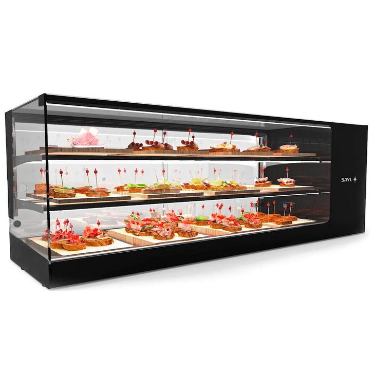 Tapasvitrine | LOGIC | Zwart | +2°C/+6°C | Statisch | 3, Zakelijke goederen, Horeca | Keukenapparatuur, Nieuw in verpakking, Verzenden