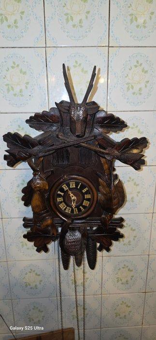 Wandklok - Hout, Messing - 1950-1960 - Cucù-klok met, Antiek en Kunst, Antiek | Klokken