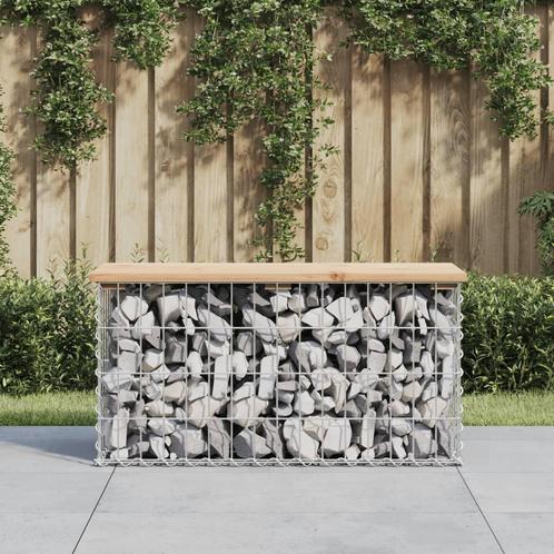 vidaXL Banc de jardin design de gabion 83x31,5x42cm bois, Jardin & Terrasse, Ensembles de jardin, Neuf, Envoi