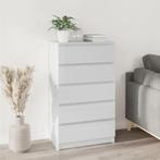 vidaXL Commode Blanc brillant 60x36x103 cm Bois, Maison & Meubles, Verzenden, Neuf