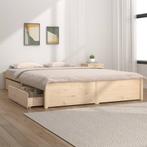 vidaXL Cadre de lit avec tiroirs 135x190 cm Double, Verzenden