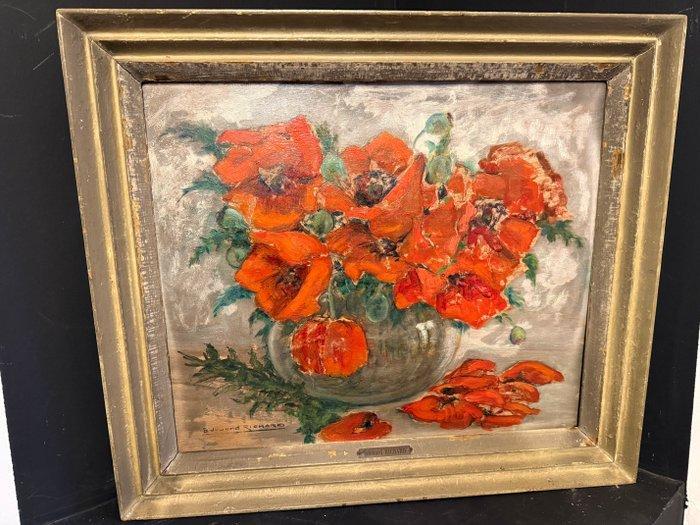 Edouard Richard (1883-1955) - Bouquet de coquelicots, Antiquités & Art, Art | Peinture | Classique