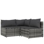 Lounge Set Poly Rattan Grijs | Tweede Kansje | -40% Korting, Tuin en Terras, 6 zitplaatsen, Nieuw, Loungeset, Bank