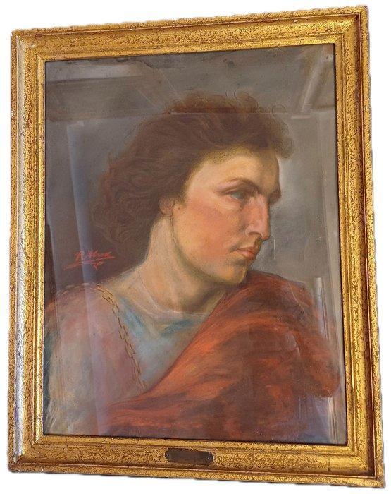 Scuola Neoclassica (XVIII-XIX) - Ritratto maschile, Antiek en Kunst, Kunst | Schilderijen | Klassiek