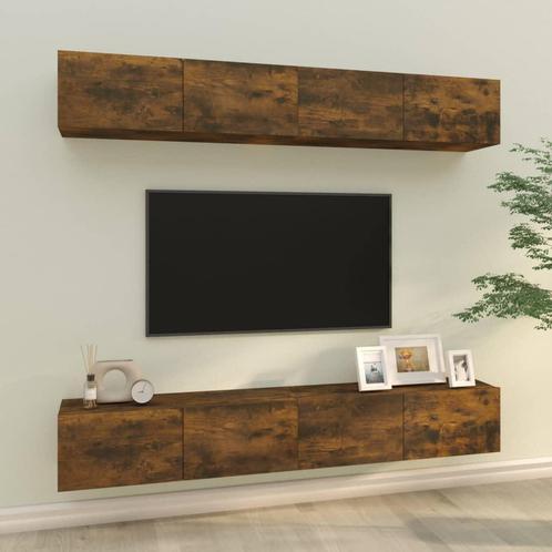 vidaXL Tv-wandmeubels 4 st 100x30x30 cm gerookt eiken, Maison & Meubles, Armoires | Mobilier de télévision, Envoi