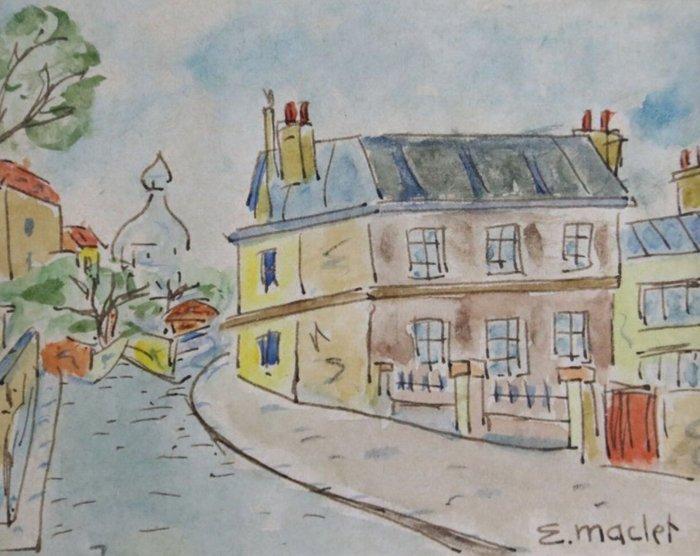 Elisée Maclet (1881-1961) - Vue de Montmartre, Antiek en Kunst, Kunst | Schilderijen | Klassiek