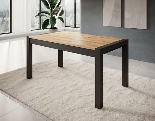 Meubella | Eettafel uitschuifbaar eiken zwart 240cm, Huis en Inrichting, Tafels | Eettafels, Nieuw, 50 tot 100 cm, Verzenden