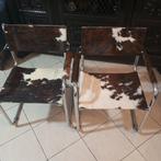 Fauteuil - Kalfsleer - Twee klemstoelen