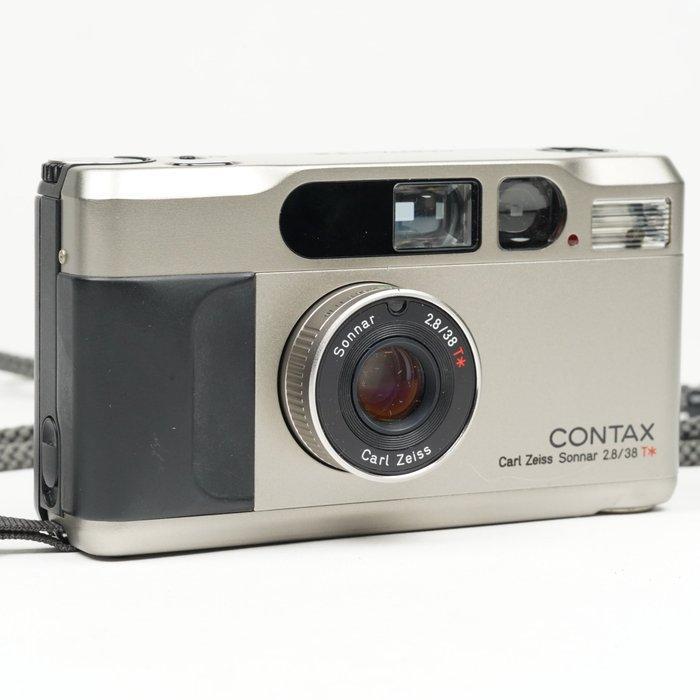Contax T2 - Titanium Silver - Carl Zeiss Sonnar 2.8/38 *T, Audio, Tv en Foto, Fotocamera's Analoog