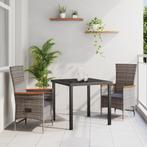 vidaXL Tuinmeubels met kussen 3 pcs Grijs Donkergrijs 80 x, Tuin en Terras, Verzenden, Nieuw