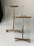 Fotolijst (2) - messing, verguld, glas