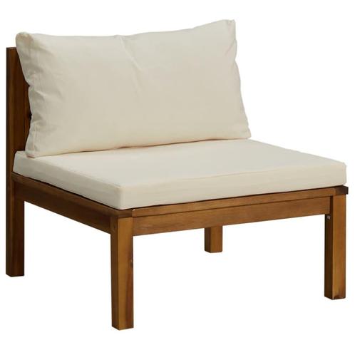 Houten Middenbank Cremewit Kussens - Retour Deal! - Stukk..., Tuin en Terras, Tuinbanken, Nieuw, Hout, Verzenden
