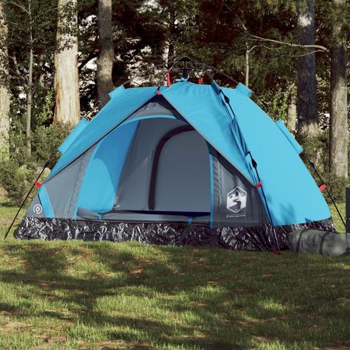 vidaXL Koepeltent 2-persoons snelontgrendeling blauw, Caravanes & Camping, Tentes, Envoi