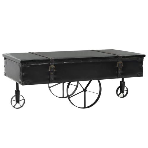 vidaXL Table basse avec roulettes noir 110x52x43 cm bois, Maison & Meubles, Tables | Tables de salon, Neuf, Envoi