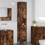 vidaXL Badkamer Hoge Kast met lade Gerookt eiken Bewerkt, Huis en Inrichting, Verzenden, Nieuw
