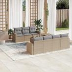 vidaXL 8-delige Loungeset met kussens poly rattan beige, Tuin en Terras, Verzenden, Nieuw