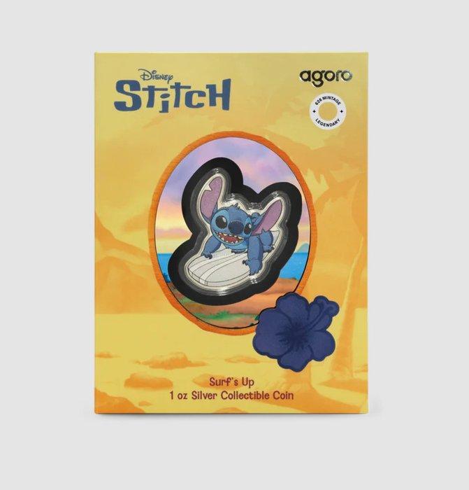 Niue. 2 Dollars 2025 – Disney – Stitch – Surf’s Up 1 oz, Postzegels en Munten, Munten | Europa | Niet-Euromunten