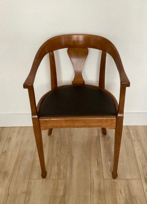 Thonet - Stoel - Hout, Leder - Zwarte zitting, Antiek en Kunst, Antiek | Meubels | Stoelen en Sofa's