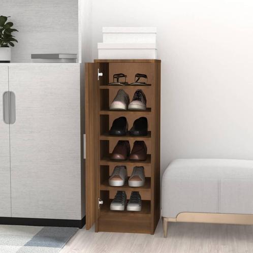 vidaXL Schoenenkast 32x35x92 cm bewerkt hout bruin, Huis en Inrichting, Kasten | Schoenenkasten, Nieuw, Verzenden